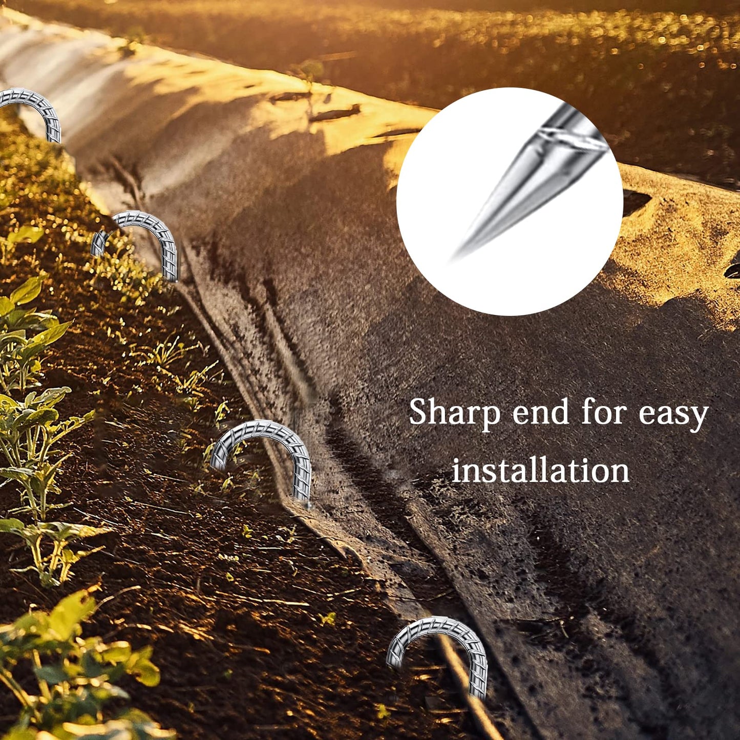 Ground Stakes 12 Inch, Yard Camping Stakes J Shaped 20 Pack Rebar Heavy Duty for Garden Dog Fence Inflatable Camping Chicken Coop Accessories