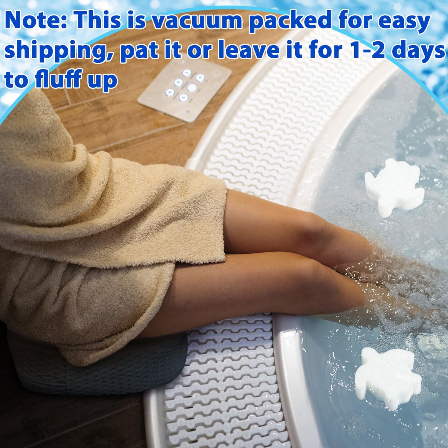 Tinideya 2 Pcs Hot Tub Booster Seat for Adults with Suction Cups and 4 Pcs Hot Tub Sponge Air Mesh Portable 15 x 12 x 5 Inch Seats Washable Inflatable Accessories for Spa Cushion(Grey)