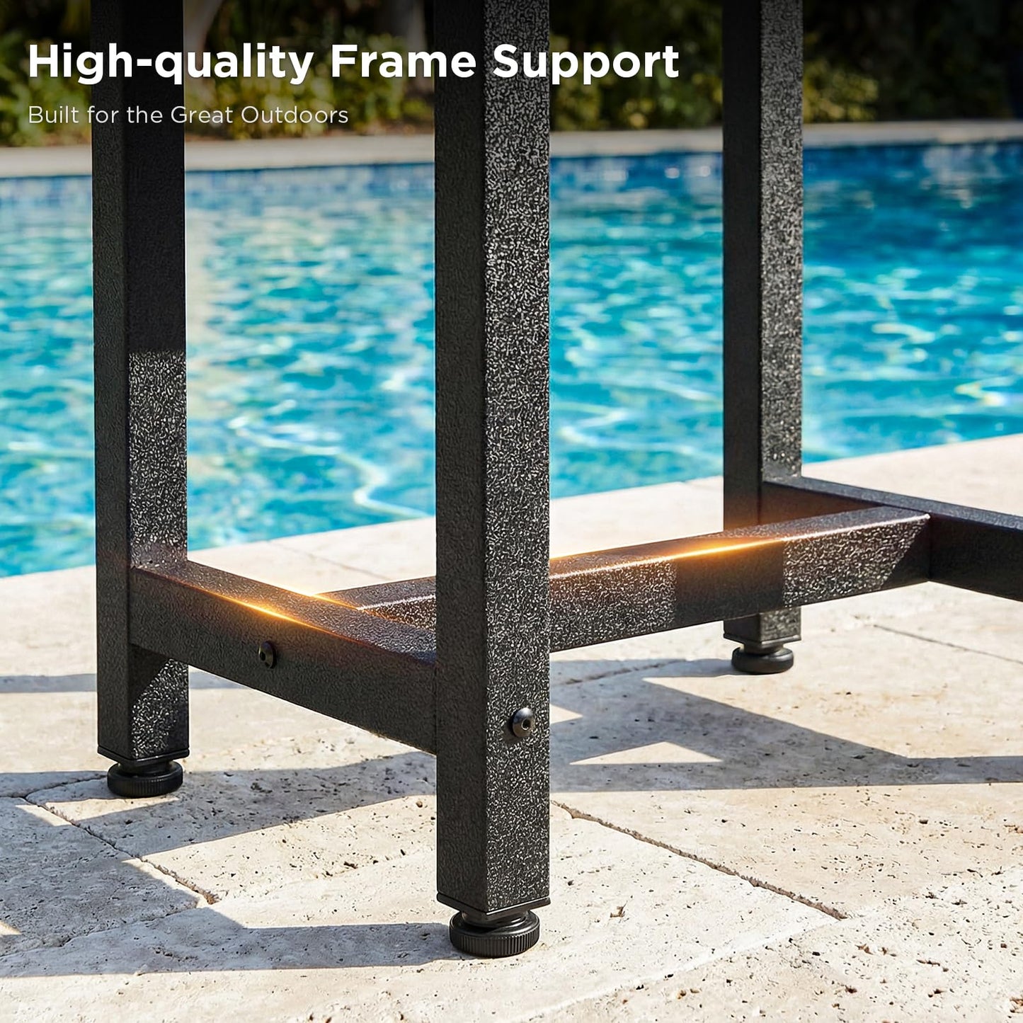 ODK Outdoor Side Table, Adirondack Patio End Table with Weather-Resistant, Waterproof Top for Hot Tub, Garden, Balcony, Poolside, Durable & Easy-to-Clean, Grey