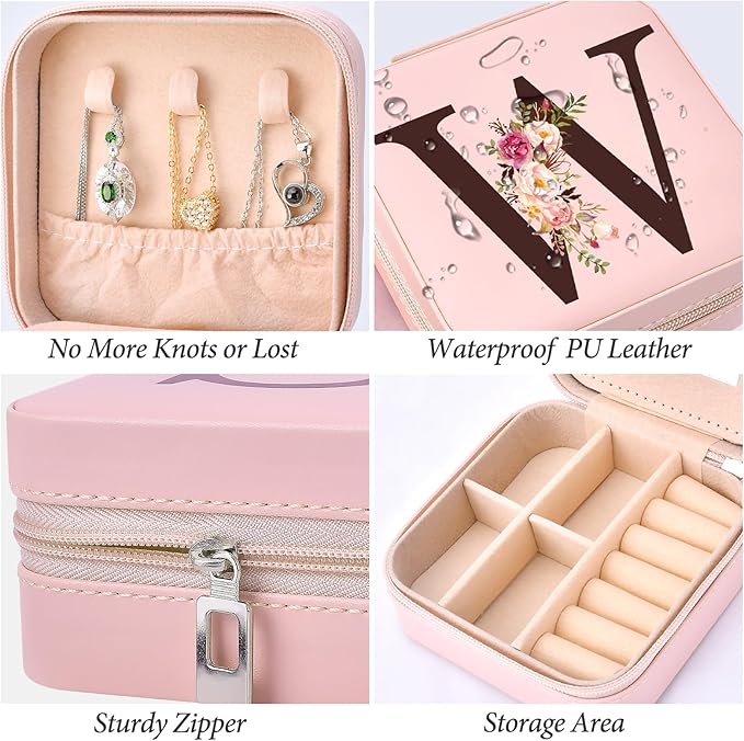 Christmas Stocking Stuffers for Women, Personalized Gifts Birthday Gift for Teen Girls, Travel Jewelry Case Box Organizer Mothers Day Mom Gifts for Daughter