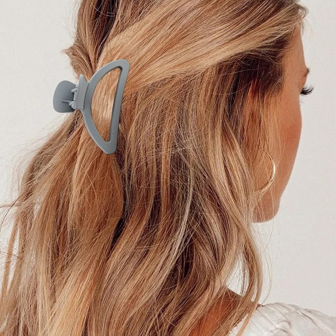 Canitor Hair Clips Set: 4 Neutral Matte Claw Clips for Thin, Medium and Thick Hair - Semicircle Cute Small Design for Women