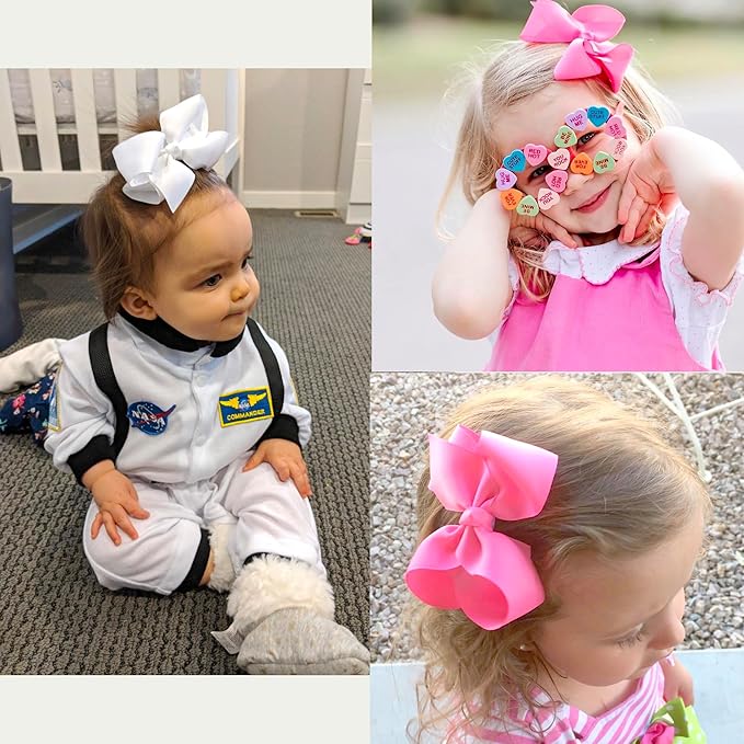 JOYOYO 40Pcs 4.5" Hair Bows Alligator Clips, Grosgrain Ribbon Girls Bows Clips Barrettes Hair Accessories for Baby Girls Toddlers Kids Teens (4.5inch,20 Colors in Pairs)