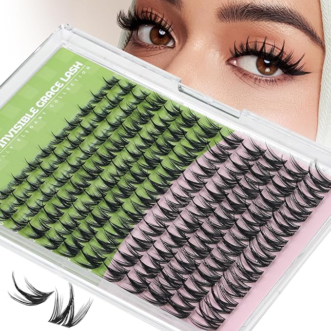KEYYOU Fairy Chispa Lash Clusters Eyelash Extension D Curl 120Pcs Eyelash Extension Wispy Natural Invisible Band Lash with Waterproof DIY Lash at Home(Fairy Chispa-D-8-18MIX)