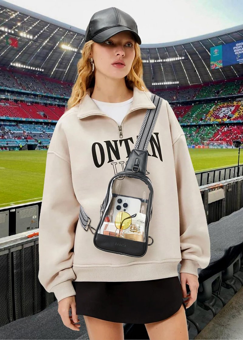 Shrrie Clear Bag for Stadium Events Transparent Crossbody Sling Bag for Women & Men - Stadium Approved, Concerts & Sports