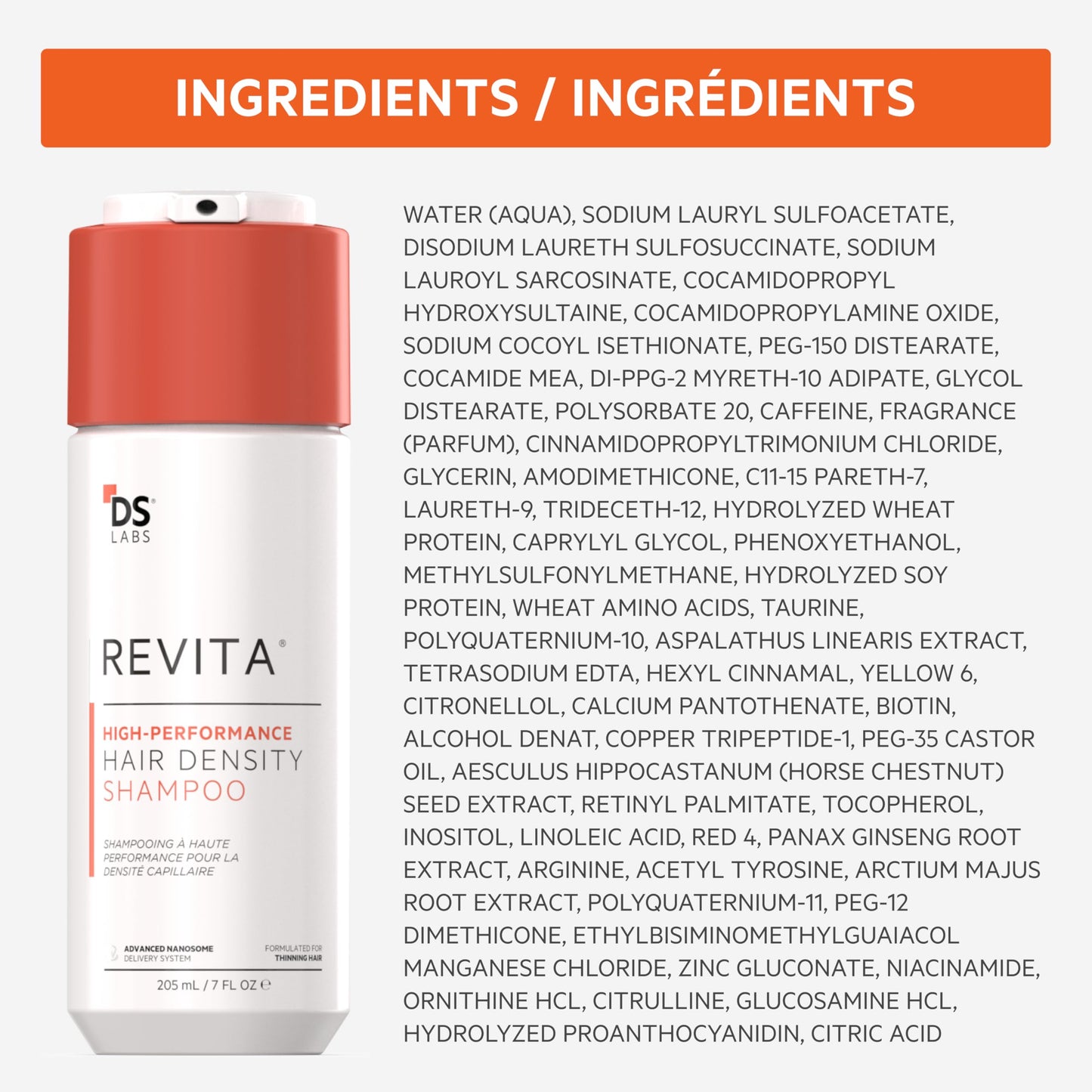 DS Labs For Men & Women Revita Shampoo - Scalp Refreshing Cleanse for Fuller Looking, Volumizing, Lightweight Hydration, Sulfate & Silicone Free, Color Safe, 205 mL