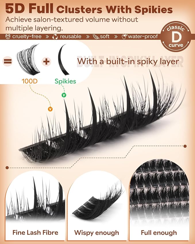 Volume Manga Lash Clusters With Spikes Wispy Cluster Eyelash Extensions Fluffy Anime Eyelashes Clusters with Bottom Lashes Clusters Fairy Individual Lash Extension (D Curve 12-18mm 213 pieces)