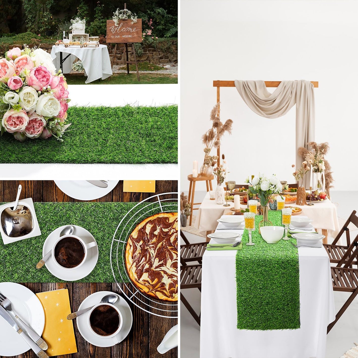 Artificial Grass Table Runners-13 x 72 Inches Faux Grass Table Runner for Golf Themed Party,Synthetic Turf Table Runner for Wedding Party, Birthday, Banquet, Baby Shower, Home Decor