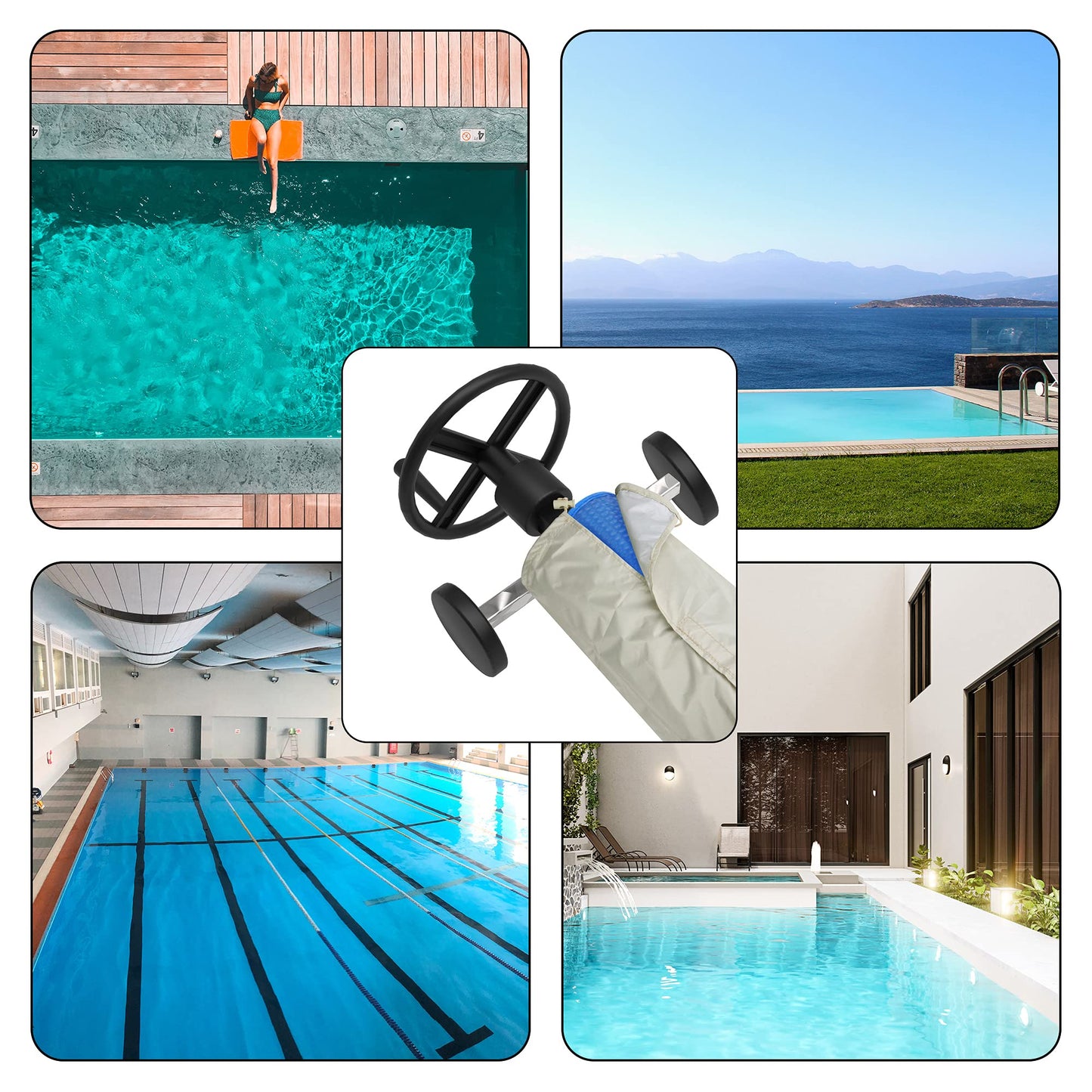codree Swimming Pool Solar Reel Protective Cover, Waterproof Pool Reel Cover Solar Blanket Cover for Pools up to 18 Feet Wide