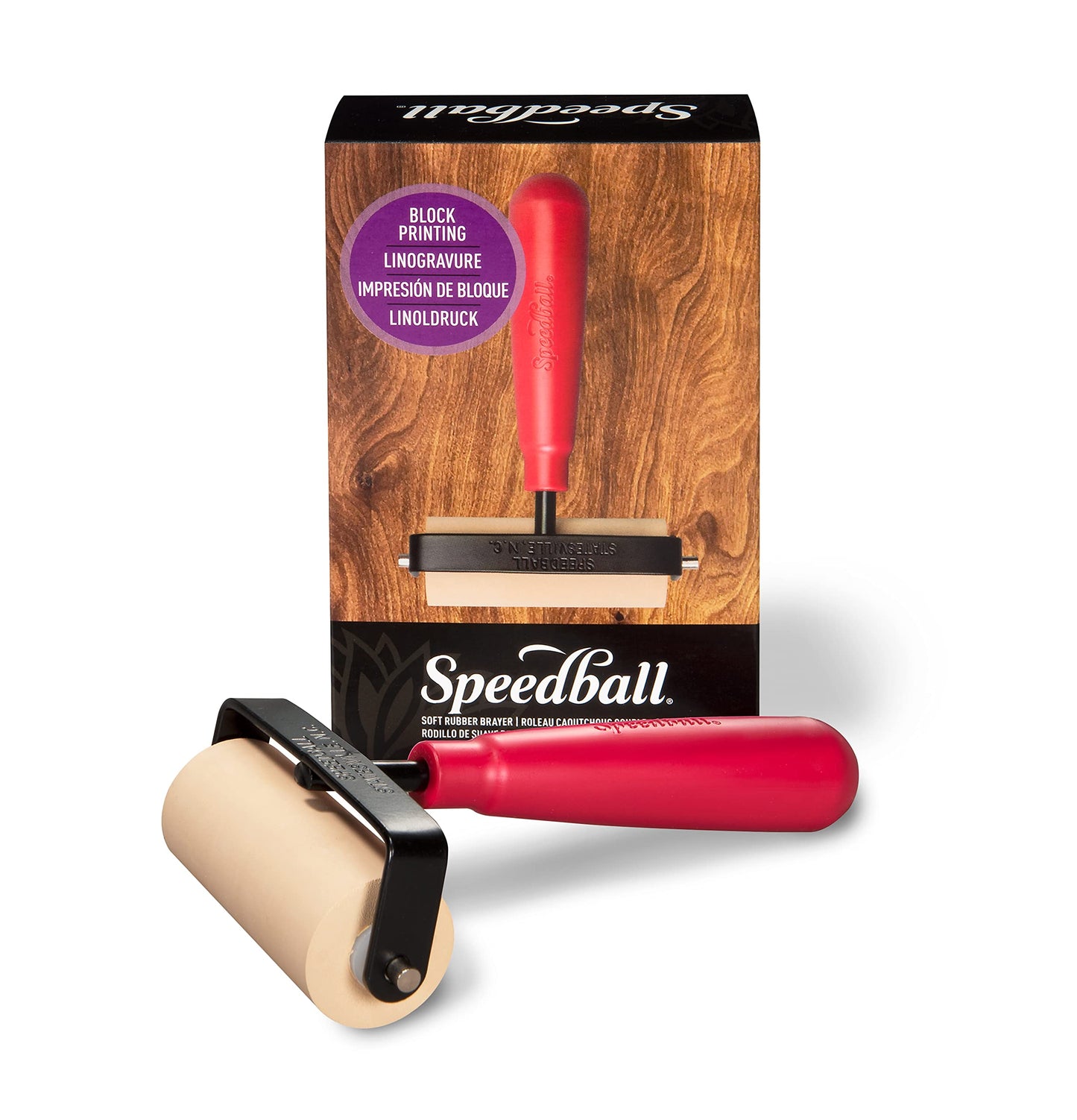 Speedball Soft Rubber Brayer, 3-Inch - Printmaking Roller Tool for Gel & Block Printing and Crafting - Made in USA