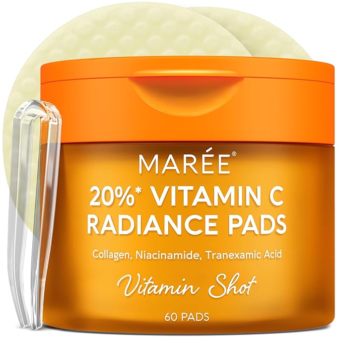MAREE Vitamin C Toner Pads for Face Ã¢ÂÂ Brightening Facial Polishes with 20% Complex: Vitamin C Collagen Niacinamide TXA Ã¢ÂÂ Facial Radiance, Uneven Skin Tone, Acne Clearing Pads Ã¢ÂÂ Glow Up Skincare Device