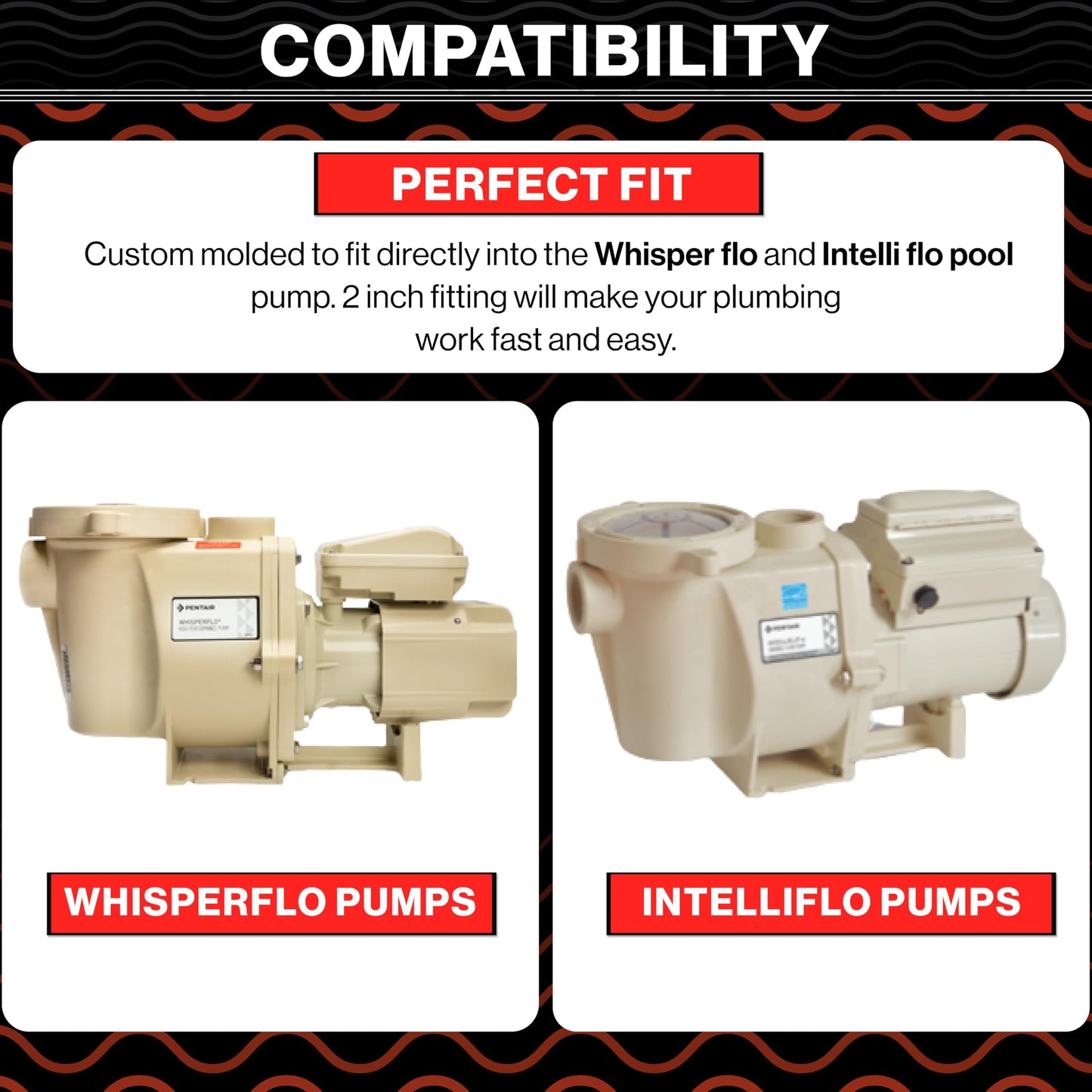 Swimables 2" Hi-Temp Union Compatible with All Pentair Whisperflo and Intelliflo Pumps for Inground Swimming Pool 21063-200-000-2" MIP x 2" Slip PVC - Made in USA - 2 Pack
