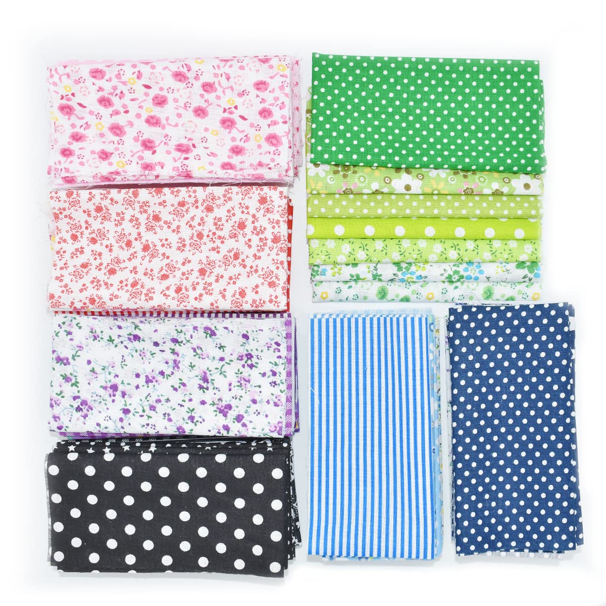 56Pcs 10"x10" Quilting Cotton Fabric Squares Sheets Pre-Cut Multi-Color No Repeat Design Printed Floral Craft Fabric for DIY Sewing Scrapbooking Quilting Craft Patchwork (56 Different Patterns)