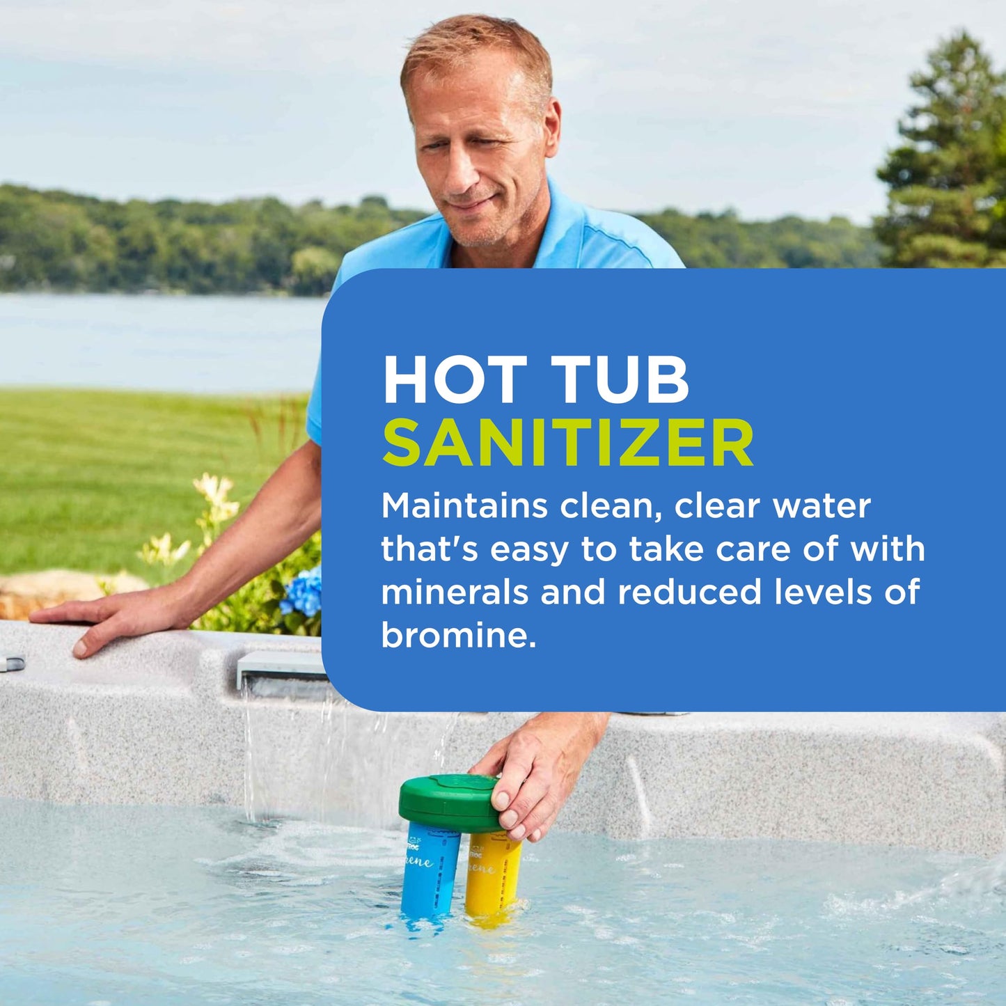 FROG Serene Floating System for Hot Tubs - Quick & Easy Prefilled Hot Tub Sanitizer - Hot Tub Maintenance System with Sanitizing Minerals & Bromine - 3 Month Bundle