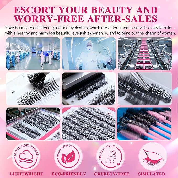 Lash Clusters Eyelash Clusters Wispy Lashes 536PCS EyeLashes Natural Lash Extensions Individual Lashes D Curl DIY At Home