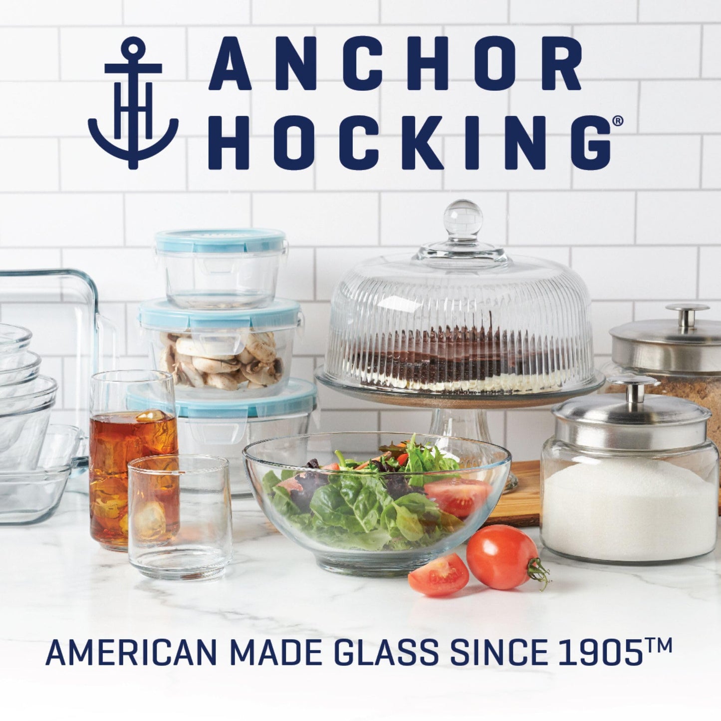Anchor Hocking Batter Bowl, 2 Quart Glass Mixing Bowl