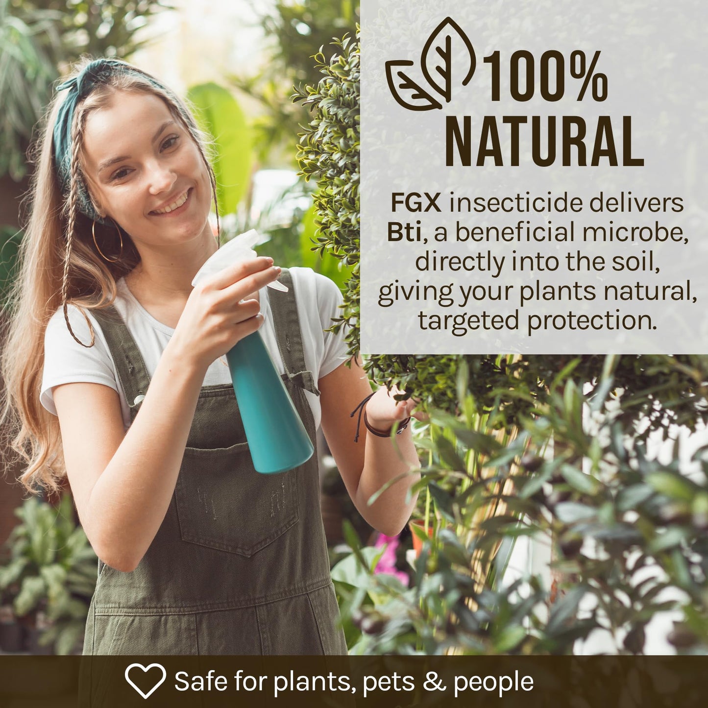 Microbe Life Hydroponics FGX Fungus Gnat Killer, Natural BTi Pest Control for Plants, Indoor Plant Pest Control to Get Rid of Gnats in Houseplants, Safe for Pets & People, 8 Fl Oz