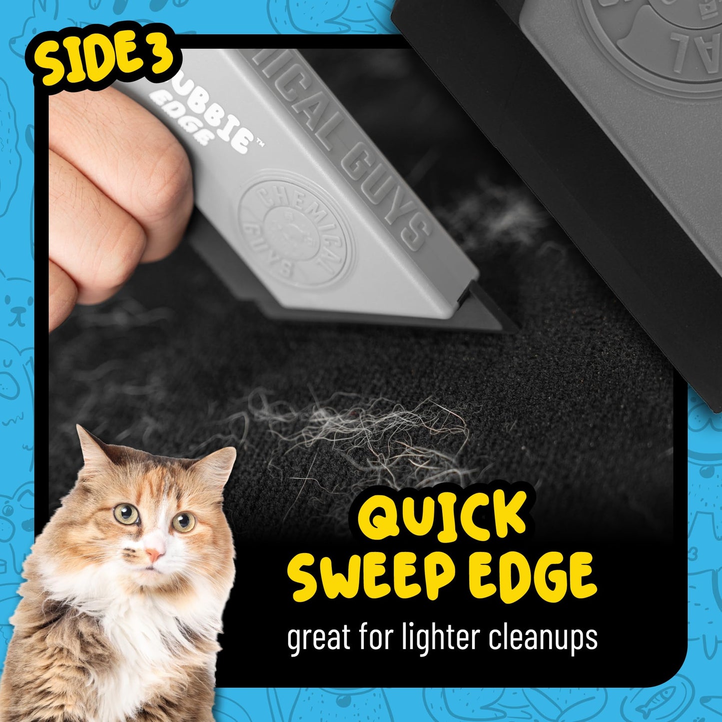 Chemical Guys Grubbie Edge Pet Hair Removal Tool – Reusable Pet Hair & Lint Remover for Car Interiors, Upholstery, Carpets, Seats, and Home Furniture – Removes Embedded Hair & Fur Fast