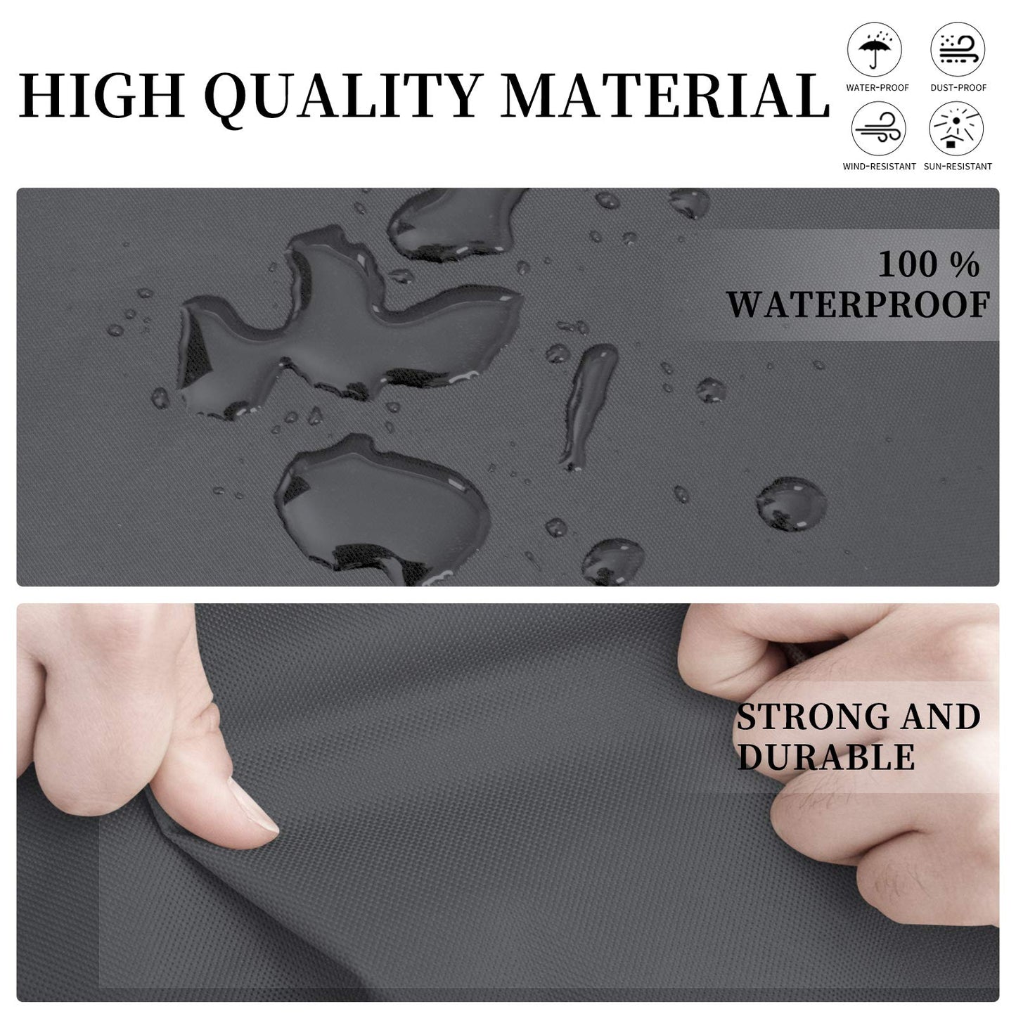 Easy-Going Patio V-Shaped Sectional Sofa Cover, Waterproof Outdoor Sectional Cover,Heavy Duty Garden Furniture Cover with Air Vent 100" L (on Each Side) x 33.5" D x 31" H, Dark Gray