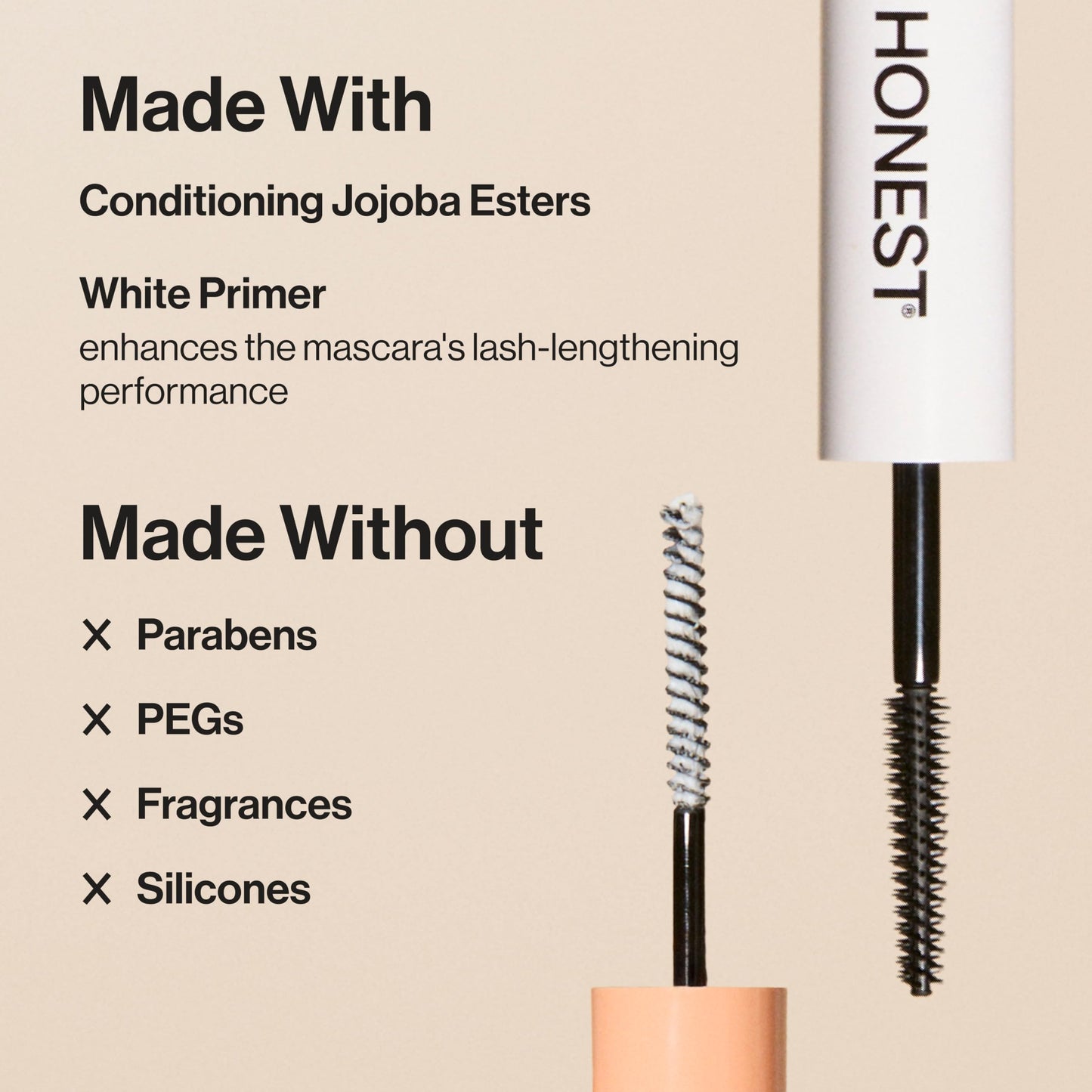 Honest Beauty 2-in-1 Extreme Length Clean Mascara + Lash Primer | Lengthening + Volumizing | Cruelty Free + Safe for Sensitive Eyes | Black, .27 fl oz