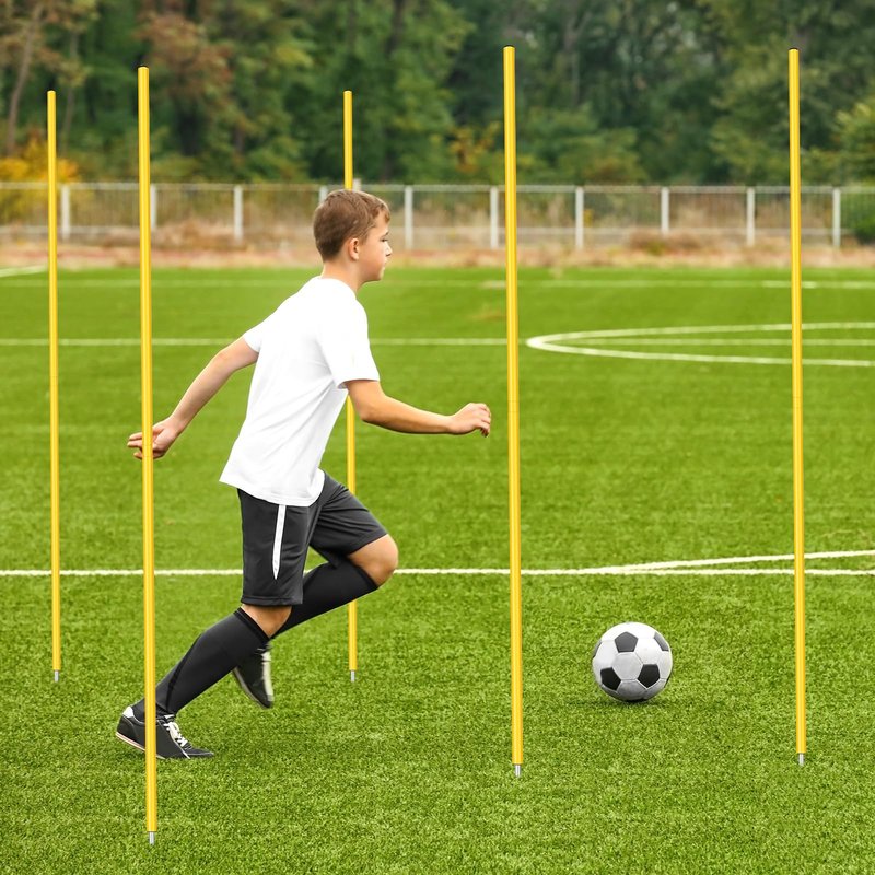 Blulu 10 Pcs 5/10/30pcs Training Agility Poles 5ft Adjustable Soccer Training Poles Soccer Sticks Agility Equipment for Football Sport Football Speed (Yellow)