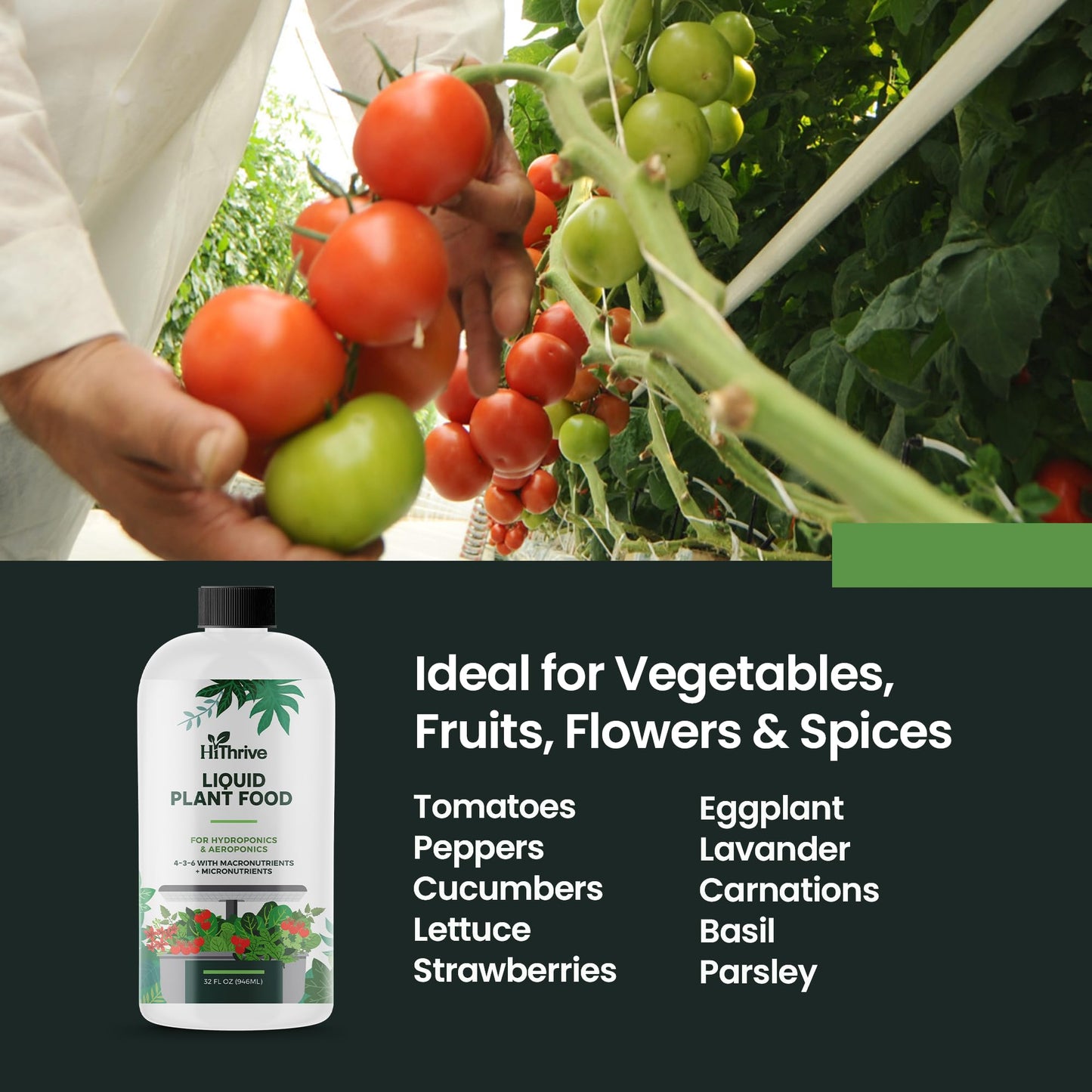 32oz Aeroponics & Hydroponics Liquid Plant Food - Up to 96 Feedings - Rich in Hydroponic Nutrients, Ideal Hydroponic Plant Food & Liquid Fertilizer for Indoor and Outdoor Hydroponics Growing Systems
