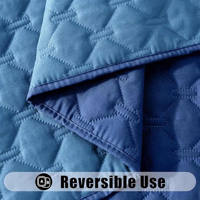 Smiry Waterproof Dog Bed Cover Blanket, Soft Reversible Pet Blanket, Washable Leakproof Cats Dogs Couch Cover for Sofa, Couch, Furniture (82x120 Inch, Navy/Blue)