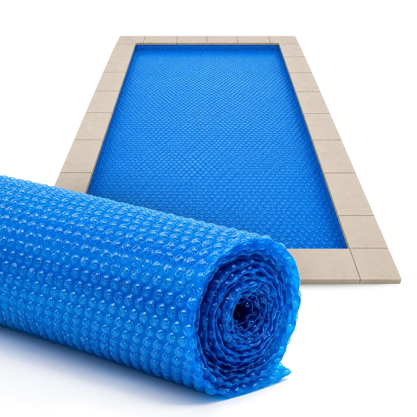 Sun2Solar Blue 12 ft x 24 ft Rectangle Solar Cover | 8 Mil | Heat Retaining Blanket for Rectangular Inground & Above Ground Swimming Pools | Use Sun to Heat Pool | Bubble Heating Blankets | 800 Series