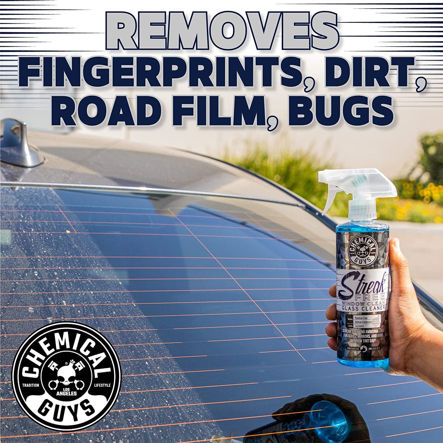 Chemical Guys Glass Cleaner Streak Free Window Spray - Works on Glass, Mirrors, Screens - Ammonia-Free, Safe on Tinted Windows, Car Windshield Cleaner for Trucks, SUVs, Home - 16 oz (Pack of 2)
