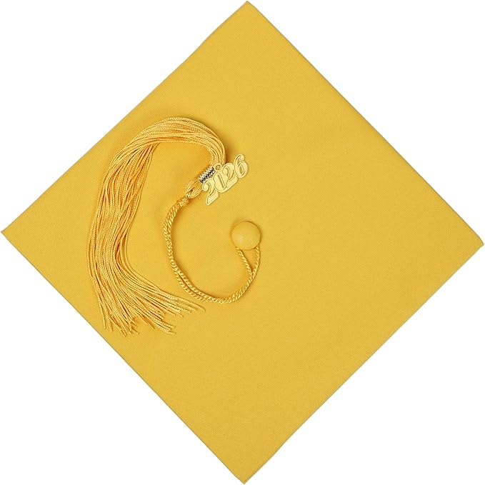 Unisex Adult Matte Graduation Cap with Tassel Year Charm