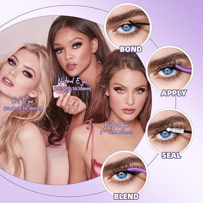 B&Q Volume Lash Clusters 70D+90D, Supersoft Eyelash Clusters 10-18mm, D Curl Cluster Eyelash Extensions, Wispy Cat Eye Lashes Fluffier Individual Lashes for Beginners（70D+90D）