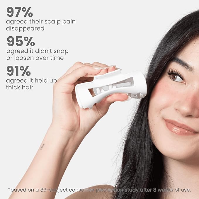The Original Mello Hair Claw Clip Squishy Claw Clip Made in Korea Patent Pending 30021976 (White, Medium)