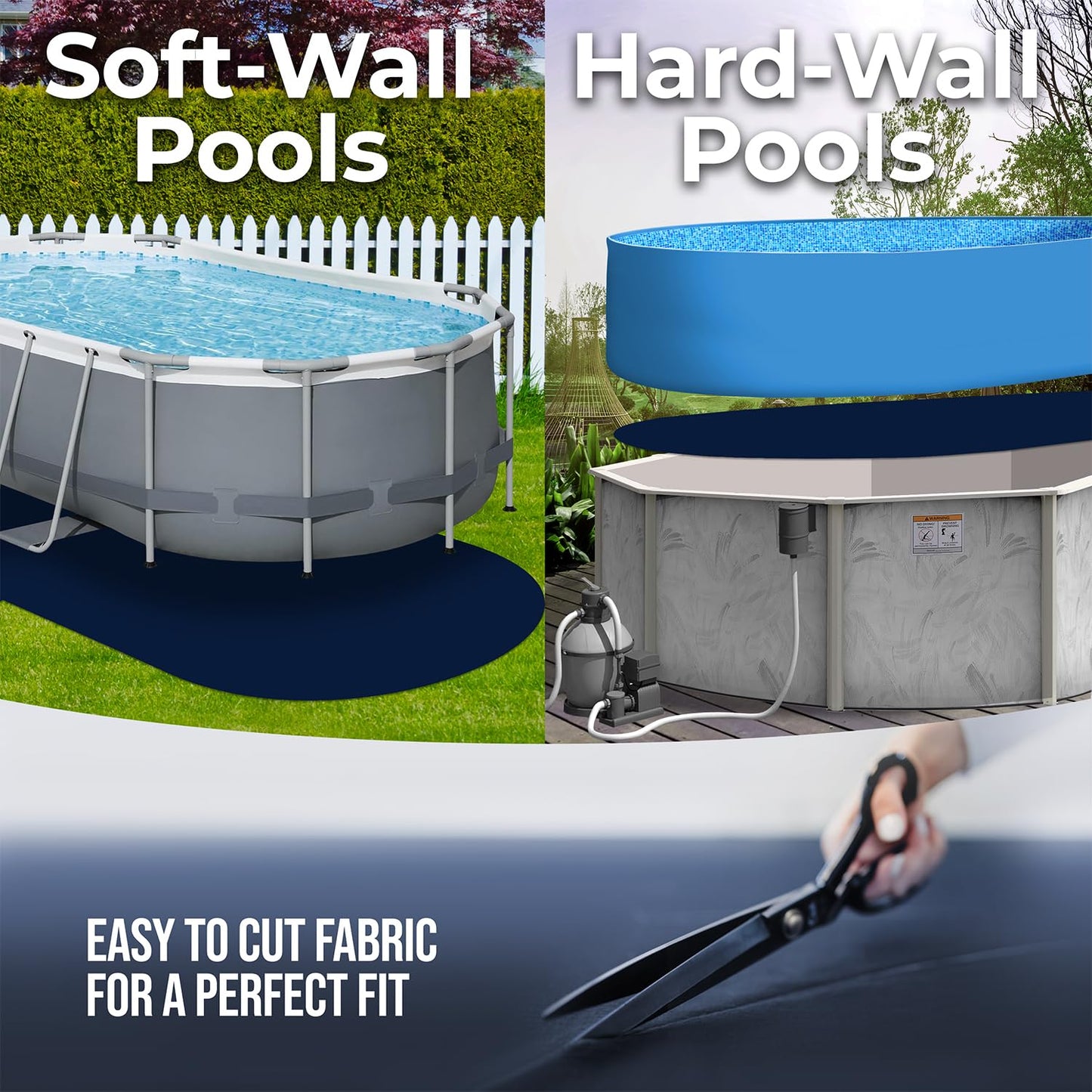 Shop Square 12-Foot-by-24-Foot Oval Pool Liner Pad for Above Ground Pools - Under Pool Padding, Above Ground Pool Pad Oval, Puncture Protection, Extend Liner Life, Durable Geotextile Material
