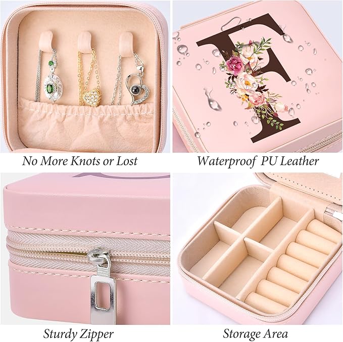 Mothers Day Mom Gifts from Daughter Son, Travel Jewelry Case Box Organizer Personalized Gifts for Mom Wife Women Daughter Friends Sister Grandma Aunt