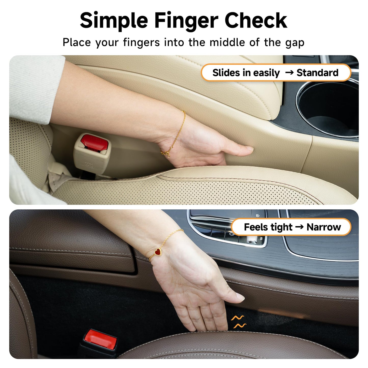Givifive Car Seat Gap Filler Set of 2, 3IN1 Seat Side Gap Filler Plug with Storage Slot & Hook Function, Soft Foam Universal Fit Car SUV Truck Fill Gap Between Seats Console Organizer (Narrow Pink)