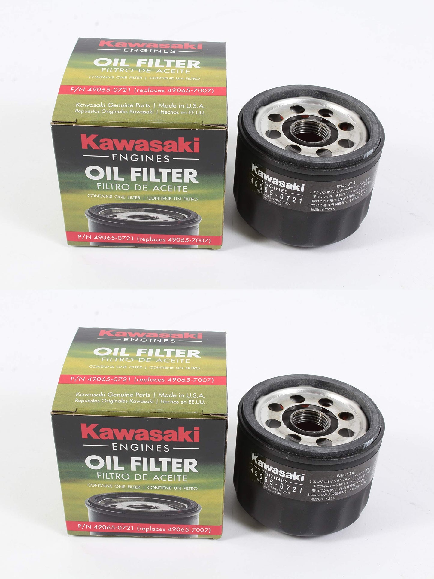 Kawasaki 49065-0721 Oil Filter Replaces 49065-7007 (2 Pack)