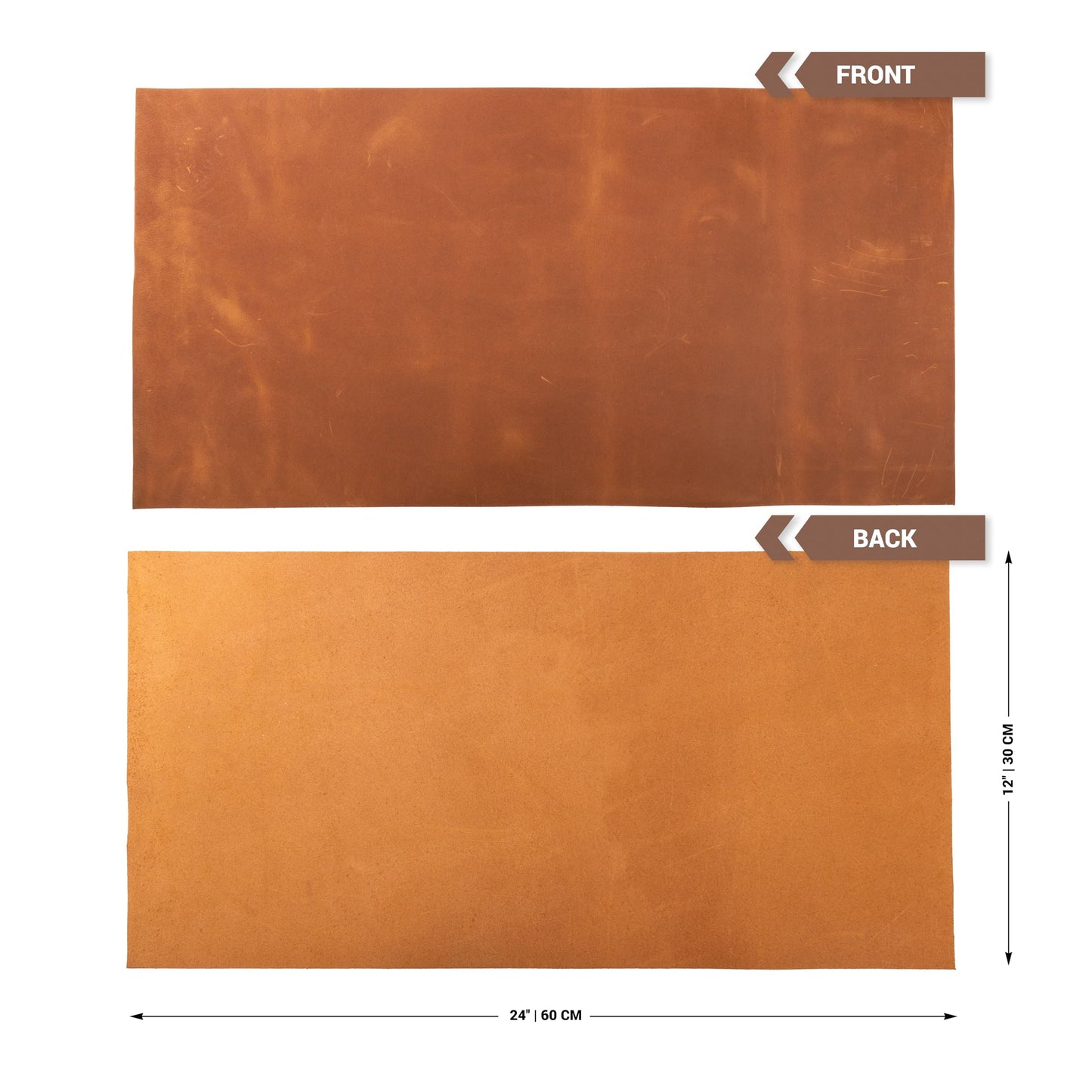 Shkira 12''X24'' Genuine Light Brown Leather Sheets for Crafts - Square - 2.0MM Thick Genuine - Thick Cowhide Pieces Square - Leather Sheet for Arts and Crafts