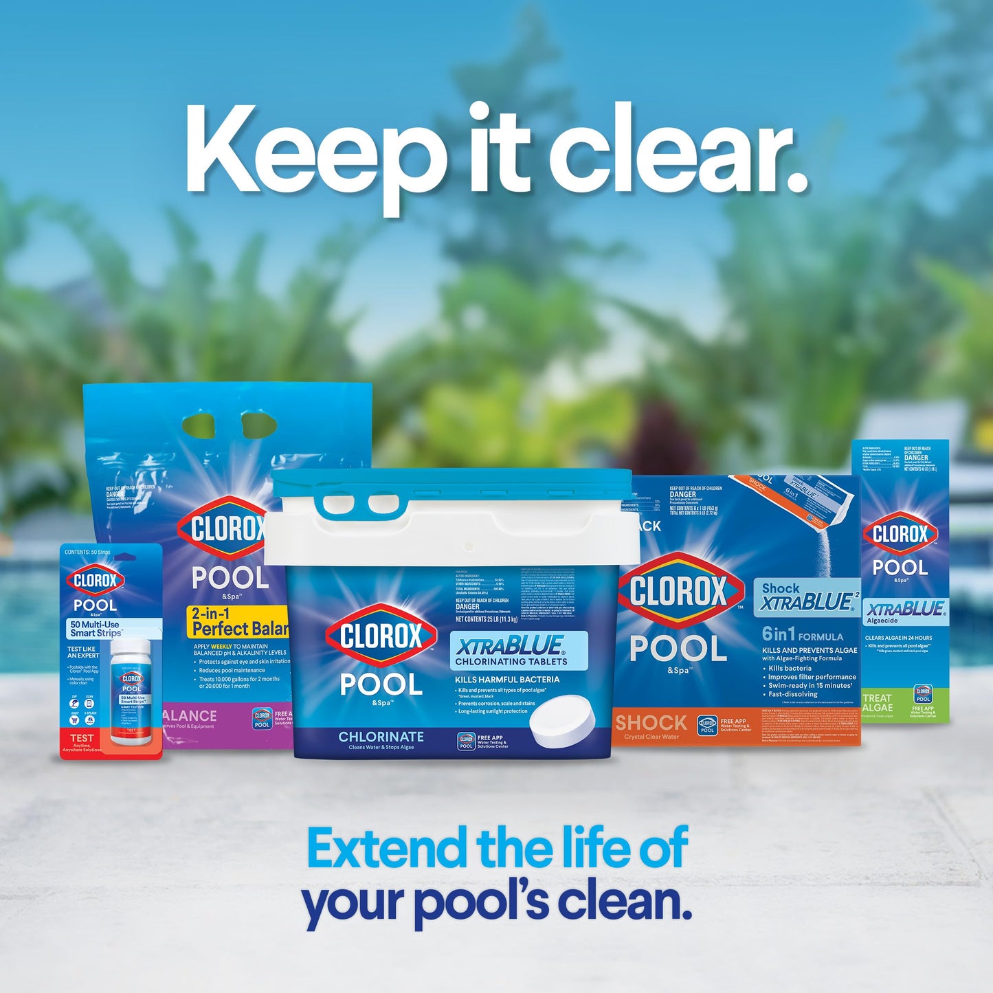 CLOROX Pool&Spa Active99 3” Chlorinating Tablet, Kills Bacteria & Stops Algae, 35LB