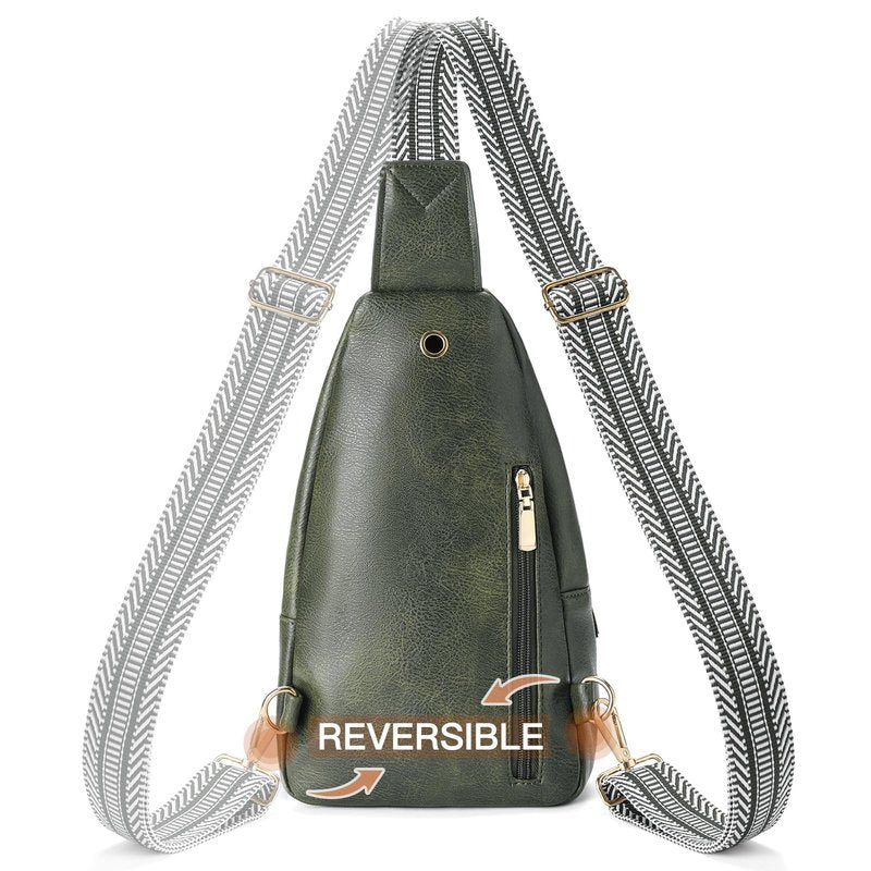 GAEKEAO Sling Bag for Women Vegan Leather Crossbody Bags Travel Fanny Packs Small Shoulder Purse Chest Bag Backpack Gifts