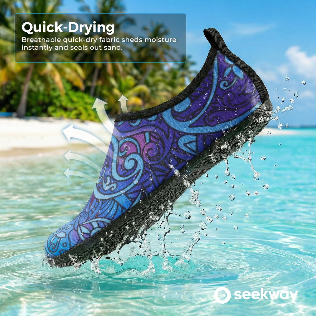 SEEKWAY Water Shoes Barefoot Aqua Socks Quick-Dry Non Slip Shoes for Beach Swim Pool River Boating Surf Women Men Bird SK002(U)