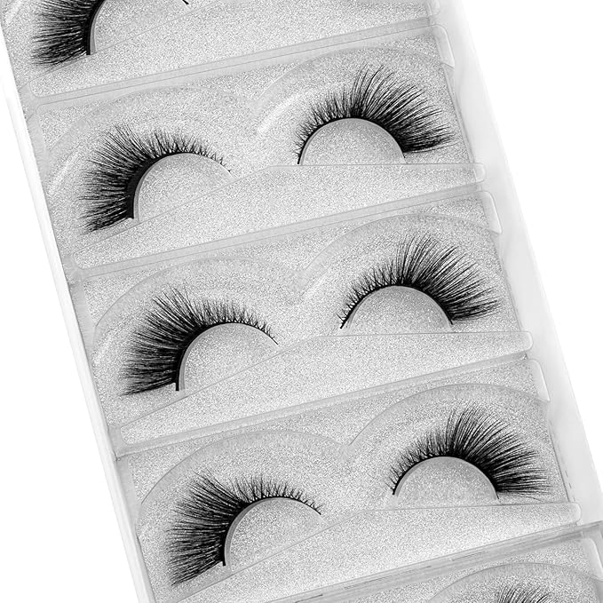 DYSILK Eyelashes Mink Lashes - False Eyelashes Fake Lashes 5 Pairs 6D Lashes Cat Eye Fake Eyelashes Strip Lashes Reusable Faux Mink Eyelashes Lash Extension Kit | Angel 4mm-17mm