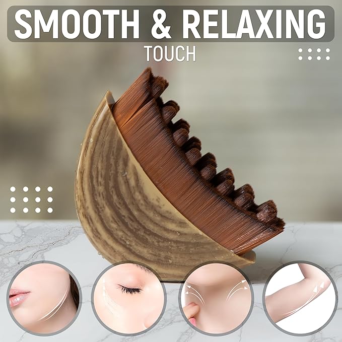 Lymphatic Contour Face Brush, Facial Cleansing Brush with Storage Case, Soft Nylon Bristles, Manual Plastic Dry Face Brush, Massager Tool for Gentle Daily Skincare