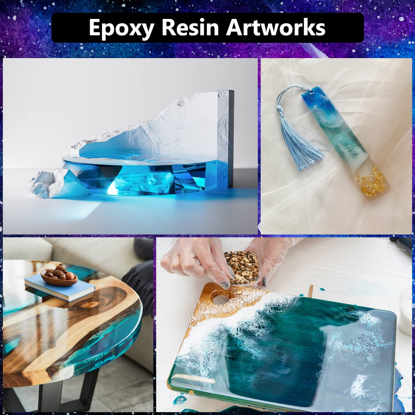 KISREL Epoxy Resin 4Gallon - Crystal Clear Epoxy Resin Kit - No Yellowing No Bubble Art Resin Casting Resin for Art Crafts, Jewelry Making, Wood & Molds