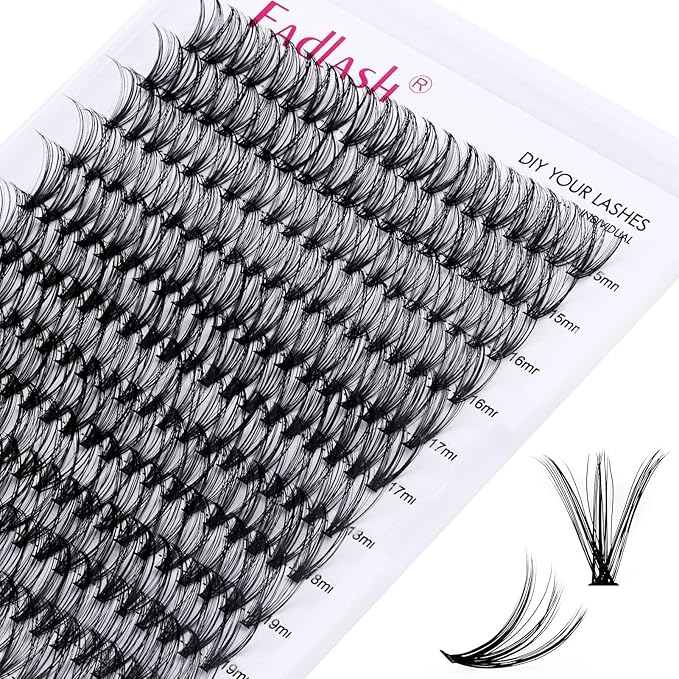 Individual Lashes Big Tray D Curl Lash Clusters 10D 20D 30D 40D Individual Lash Extensions Cluster Lashes Lash Extension Supplies Eyelash Clusters (30D-0.07D, 15-20mm)