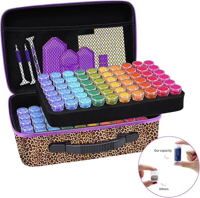 ZORETCO Diamond Painting Storage Containers,120 Slots Diamond Painting Accessories Kits with Tools for Diamond Art Craft Jewelry Beads Organizer