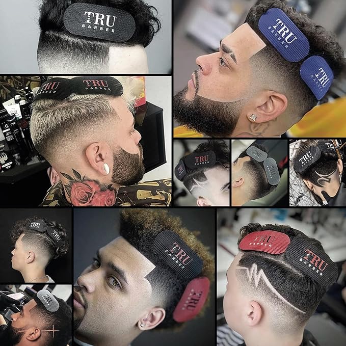 TRU BARBER HAIR GRIPPERS ® BUNDLE PACK 6 PCS for Men and Women - Salon and Barber, Hair Clips for Styling, Hair holder Grips (Black/Red)