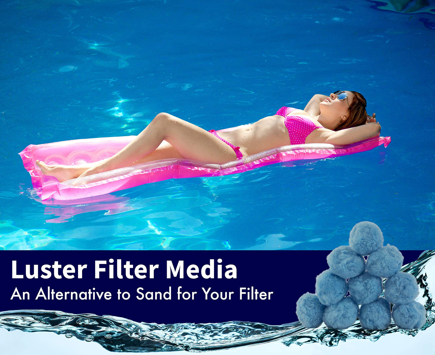 Rx Clear Blue Luster Filter Media for Swimming Pool Sand Filters | Alternative to Sand and Filter Glass | Specialty Technology Helps Keep Pools Clean | Lasts for Several Seasons | Individual Pack