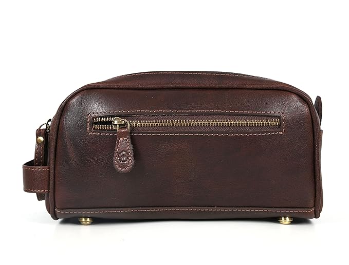 Leather Toiletry Travel Pouch Leather Waterproof Dopp Kit By Aaron Leather Goods