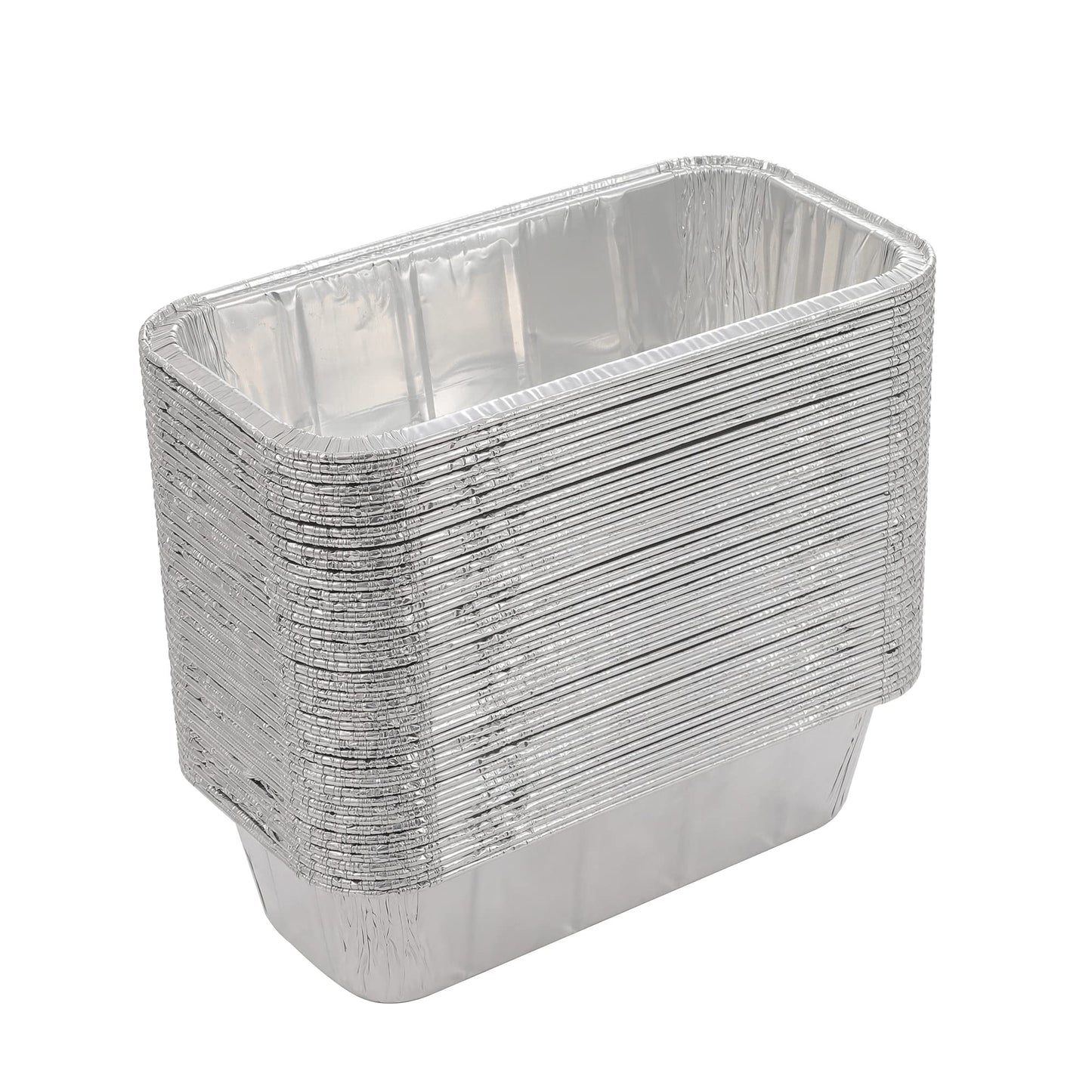 Waytiffer Loaf Pans [50 Pack] 2Lb Heavy Duty Disposable Aluminum Foil Premium Bread Tins Standard Size - 8.5" X 4.5" X 2.5" Perfect for Homemade Cakes & Breads