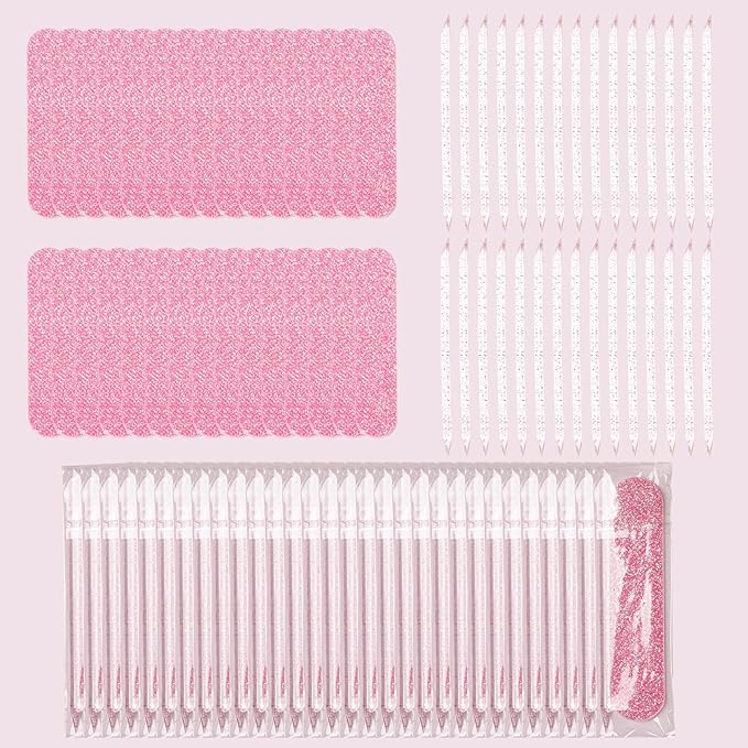 Mini Nail Files 240 Grit, Crystal Stick, Individually Packaged Nail Tool Kit Suitable for Fingernails, Toenails & Press on Nail, 30pcs Nail Kits