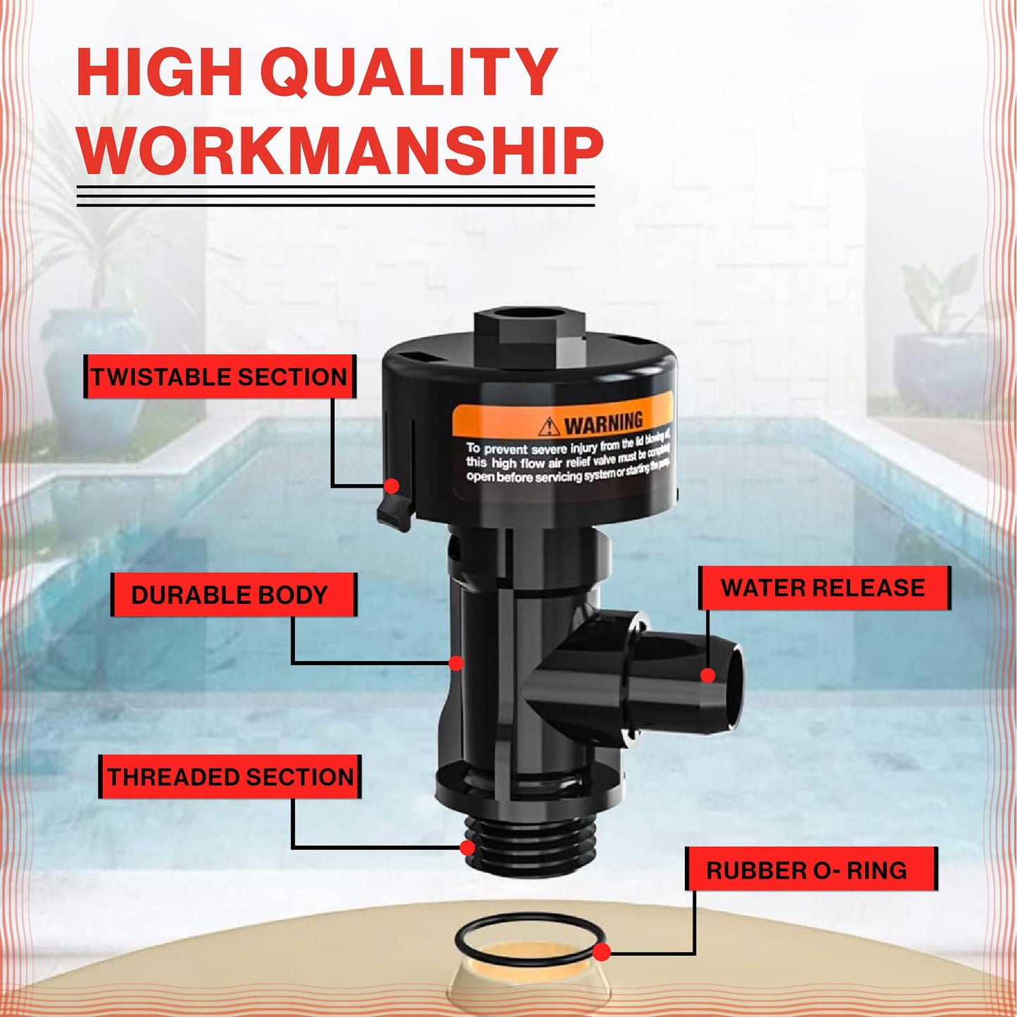 Swimables High Flow Air Relief Valve 98209803 Replacement for Most Pentair Filters - 98209800
